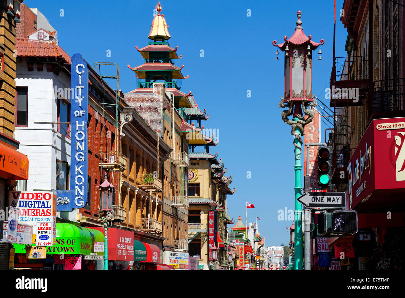 Gebäude in Chinatown, San Francisco, Kalifornien, USA Stockfoto
