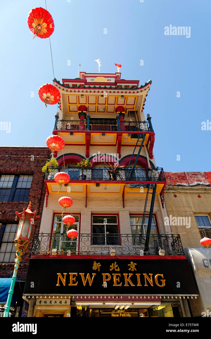 Gebäude in Chinatown, San Francisco, Kalifornien, USA Stockfoto