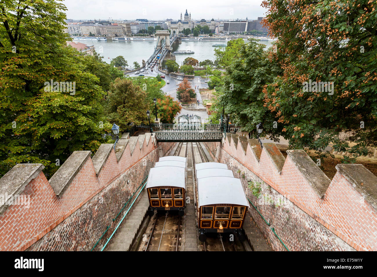 Budavári Sikló, Standseilbahn, Schlossberg, Budapest, Ungarn Stockfoto
