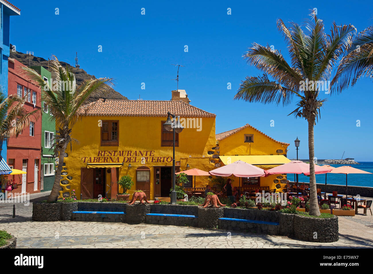 Taberna del Puerto, Puerto de Tazacorte, La Palma, Kanarische Inseln, Spanien Stockfoto