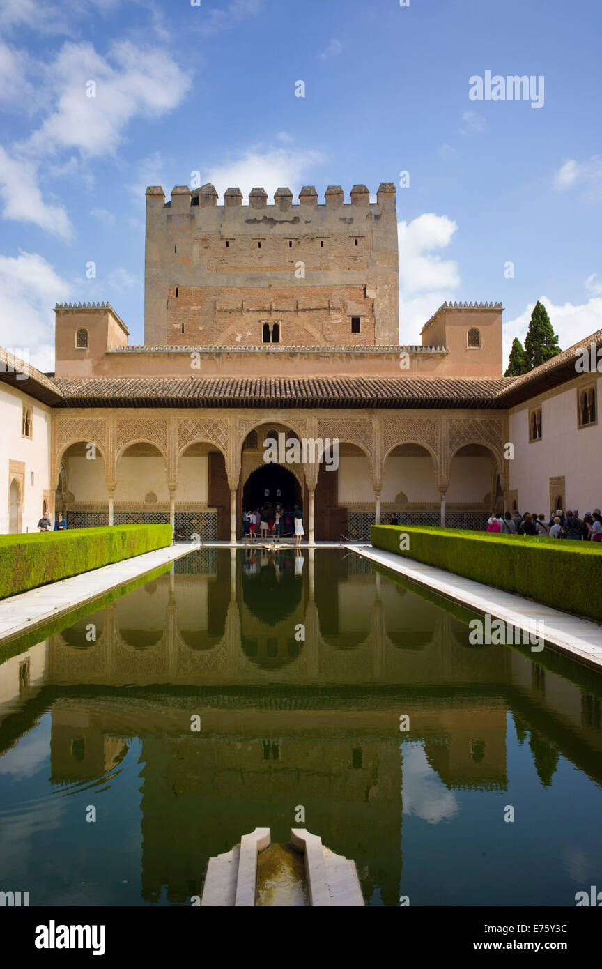 Comares, Patio de Los Mapuches, UNESCO-Weltkulturerbe, Alhambra, Granada, Provinz Granada, Spanien Stockfoto