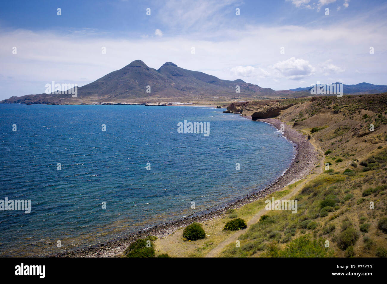 Küstenlandschaft, Cabo de Gata-Níjar Natural Park, Andalusien, Spanien Stockfoto