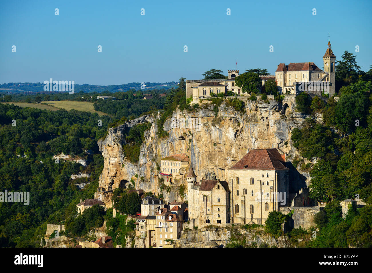 Pilgerfahrt Stadt Rocamadour, Departement Lot, Midi-Pyrénées, Frankreich Stockfoto