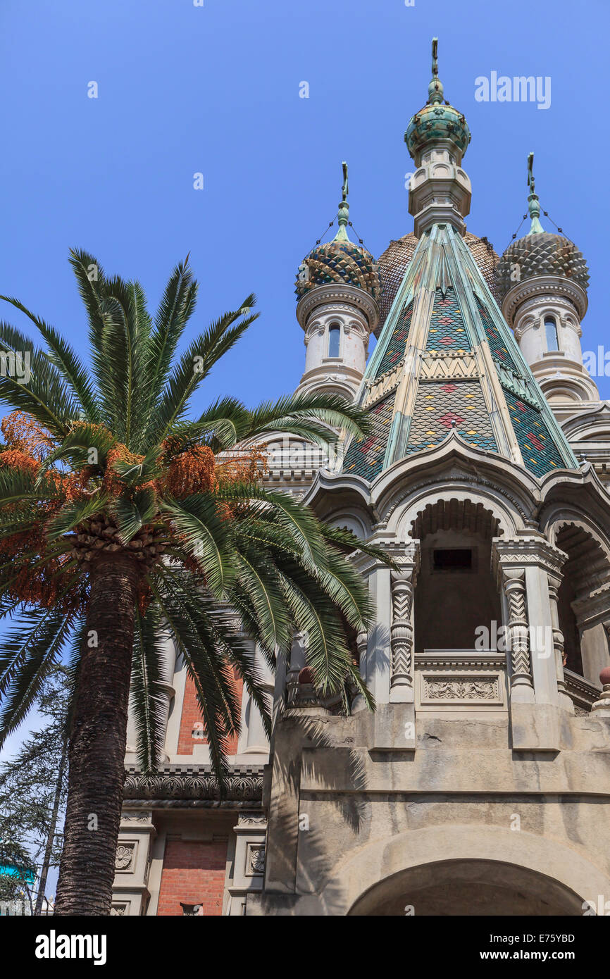 Die Russisch-orthodoxe Kirche in Sanremo, Ligurien, Italien Stockfoto