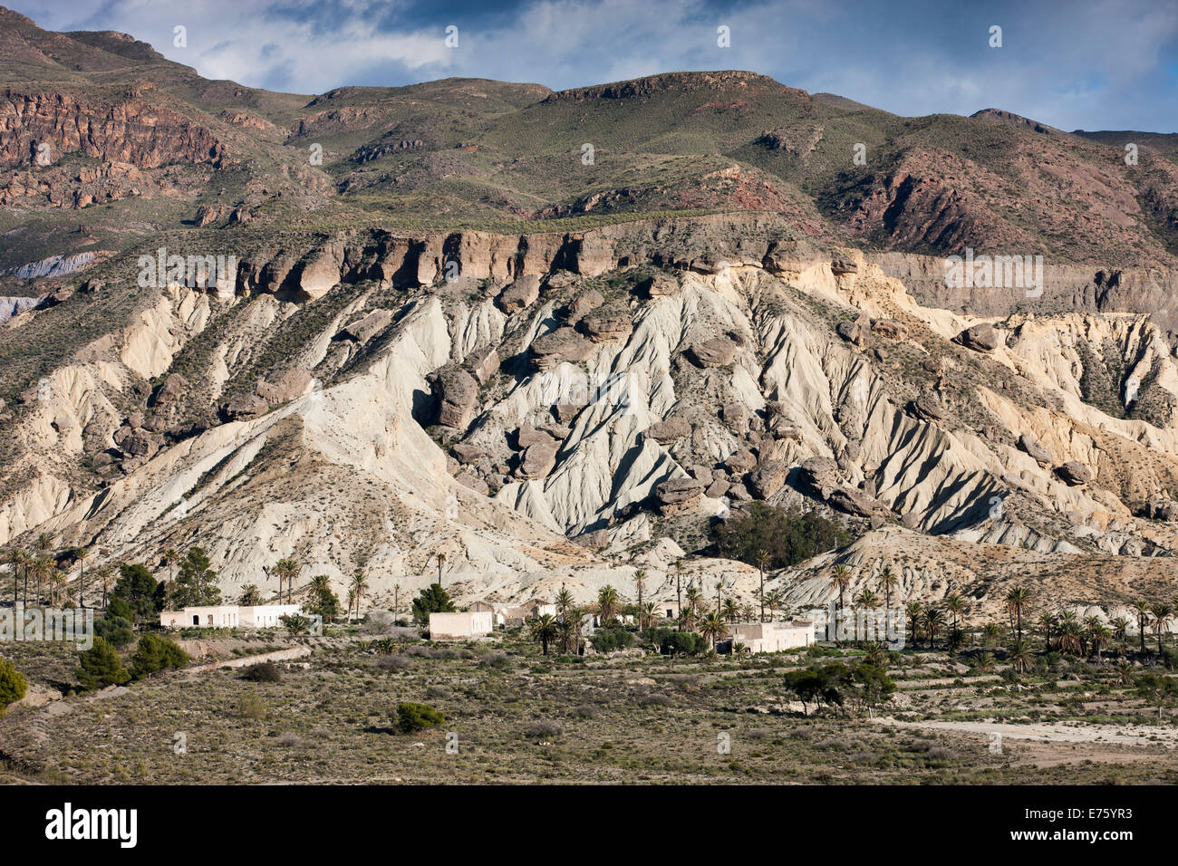 Geisterstadt in der Wüste von Tabernas, Provinz Almeria, Andalusien, Spanien Stockfoto