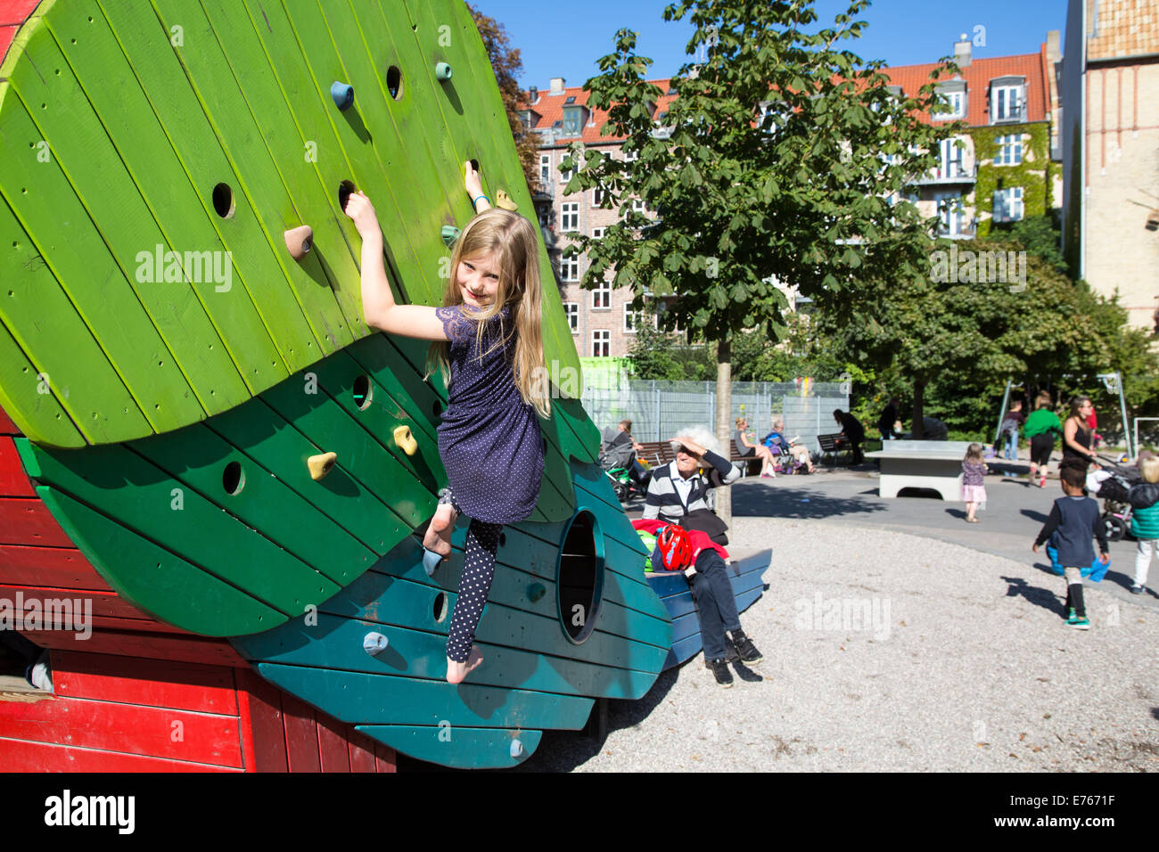 Skydebanehaven Spielplatz, Vesterbro, Copenhagen Stockfoto