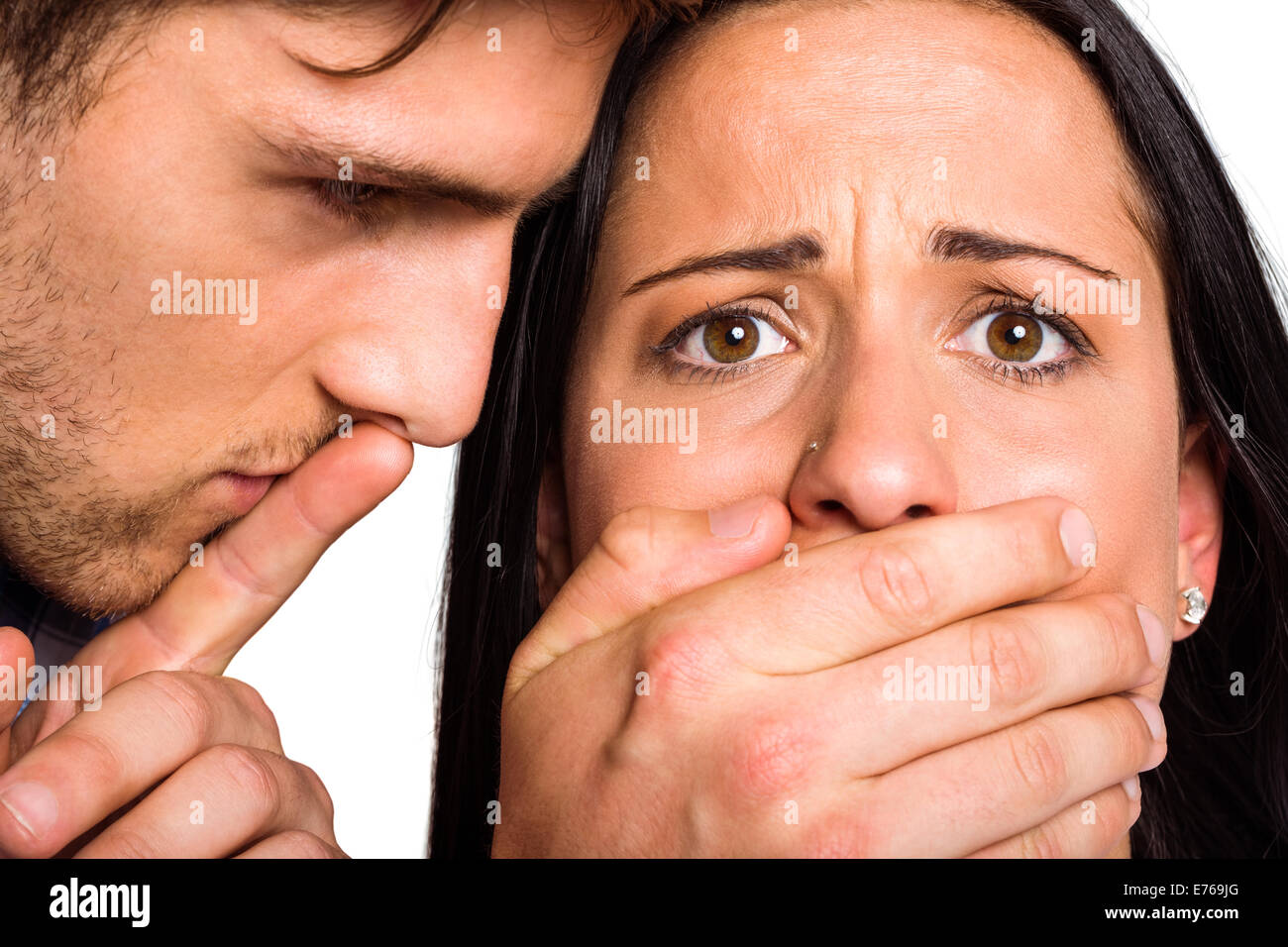 Manndeckung Maul Freundinnen Stockfoto