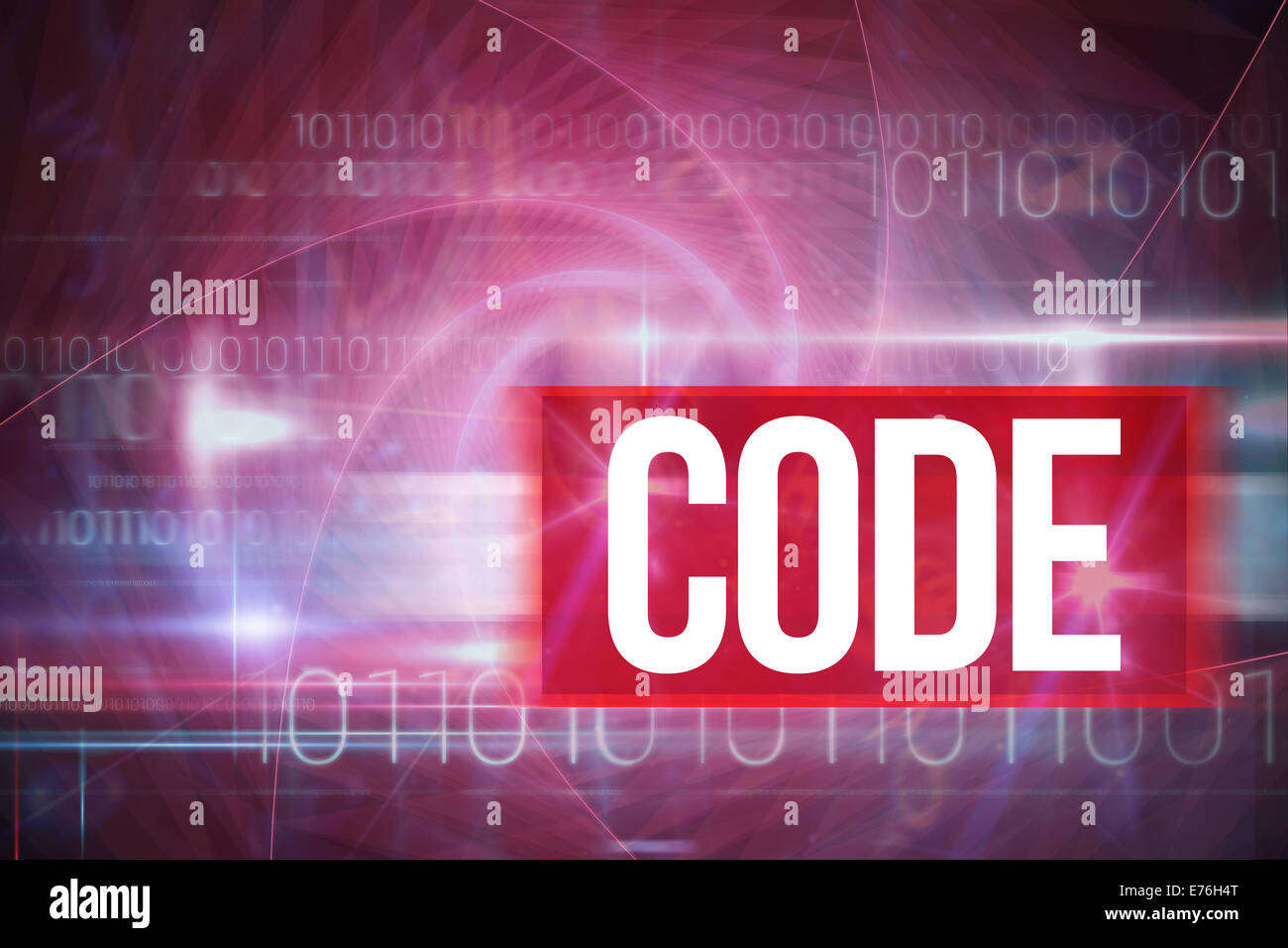 Code gegen blaue Technikgestaltung mit Binär-code Stockfoto