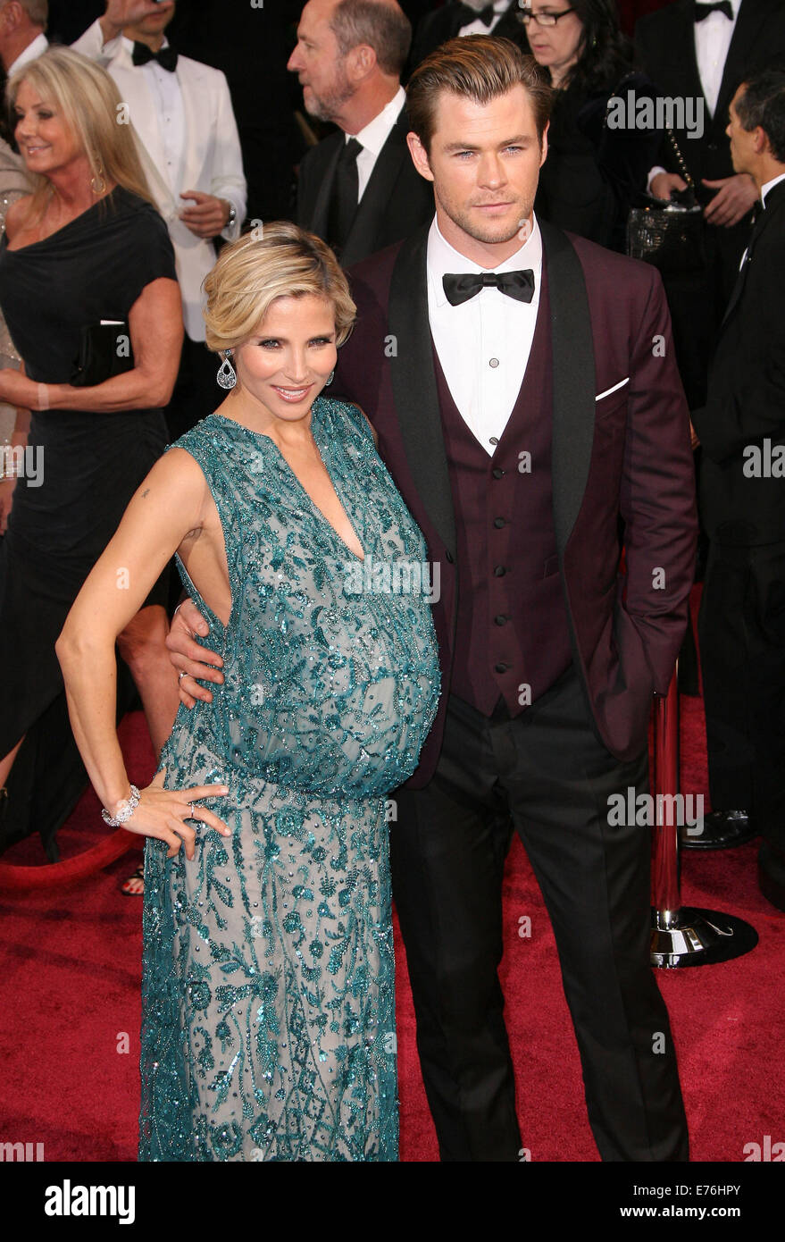 86. jährlichen Oscar-Verleihung im Dolby Theatre - Red Carpet Ankünfte Featuring statt: Chris Hemsworth, Elsa Pataky Where: Los Angeles, California, Vereinigte Staaten von Amerika bei: 2. März 2014 Stockfoto