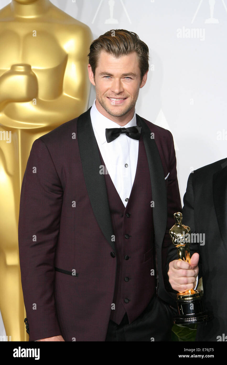 Zimmer mit Drücken der 86. jährlichen Oscar-Verleihung im Dolby Theatre - statt: Chris Hemsworth Where: Los Angeles, California, Vereinigte Staaten von Amerika bei: 2. März 2014 Stockfoto