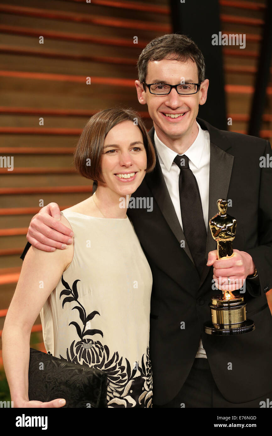 Prominente besuchen 2014 Vanity Fair Oscar Party im Sunset Plaza.  Mitwirkende: Steven Price, Gemma Preis wo: Los Angeles, California, Vereinigte Staaten von Amerika bei: 2. März 2014 Stockfoto