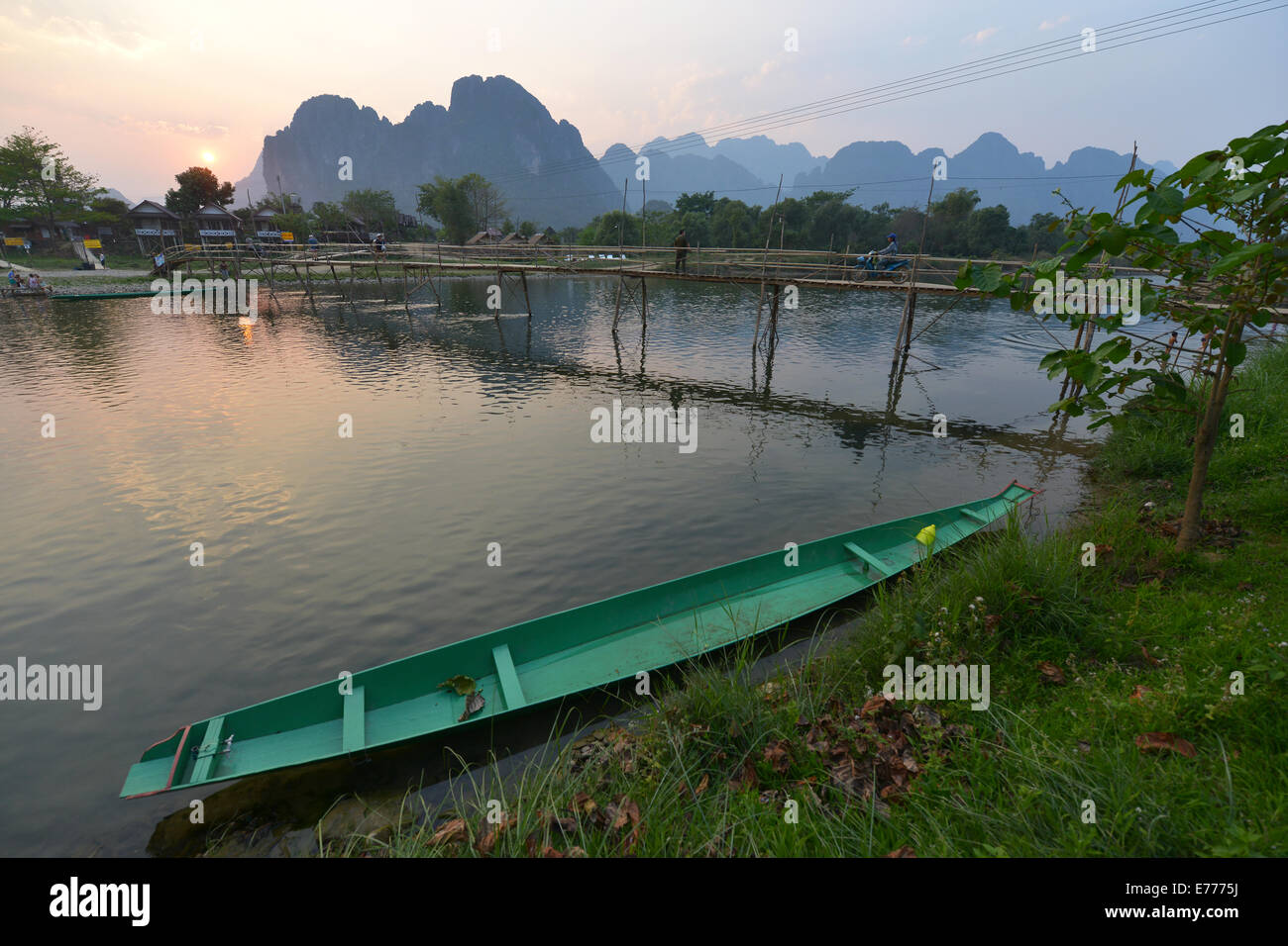 Landschaft in Vang Vieng, Laos Stockfoto