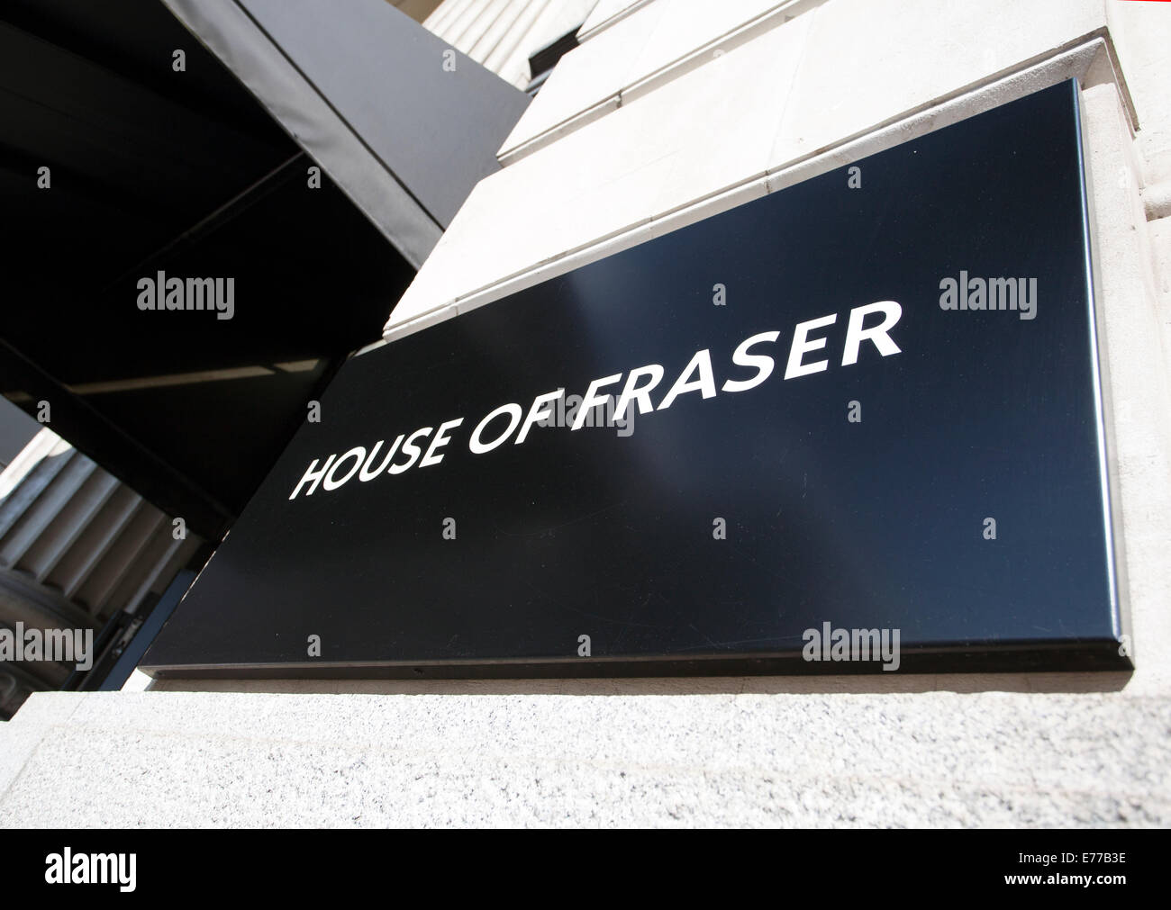 Melden Sie sich an House of Fraser Store in der City of London Stockfoto