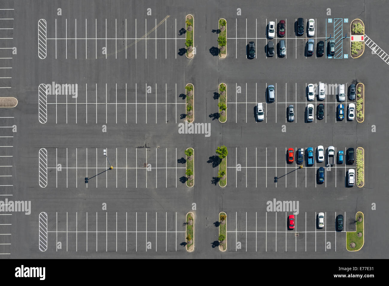 Luftaufnahme des Parkplatz abstrakt Stockfoto