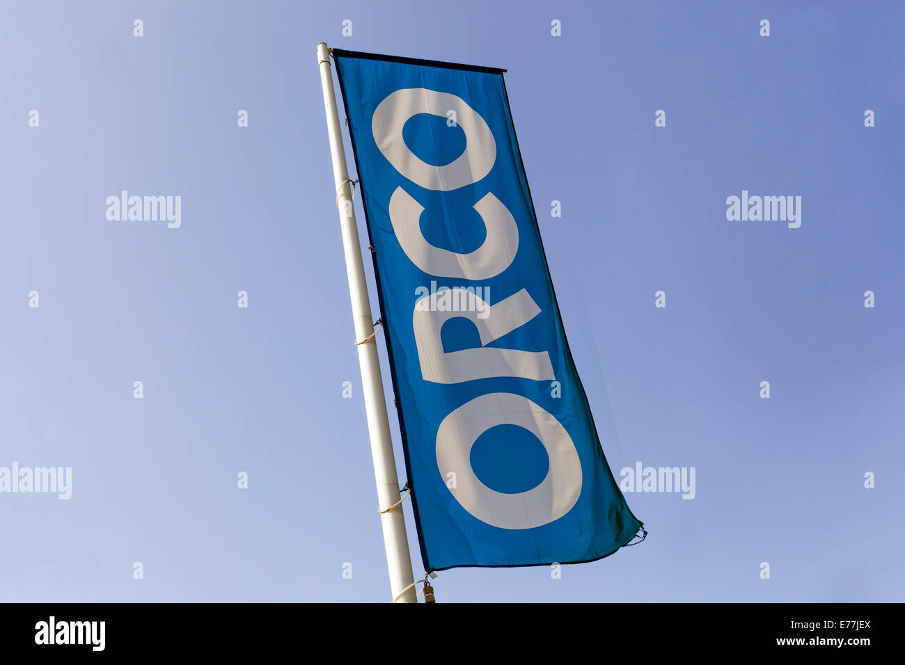FIRMA ORCO, Logo-Schild Stockfoto