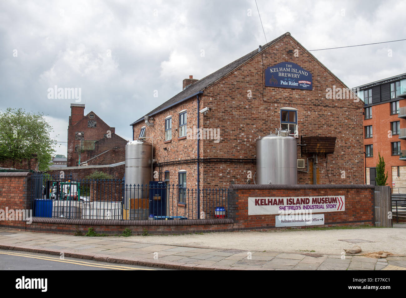 Die Kelham Insel-Brauerei, eine kleine unabhängige Brauerei mit Sitz in Sheffield, South Yorkshire, England Stockfoto