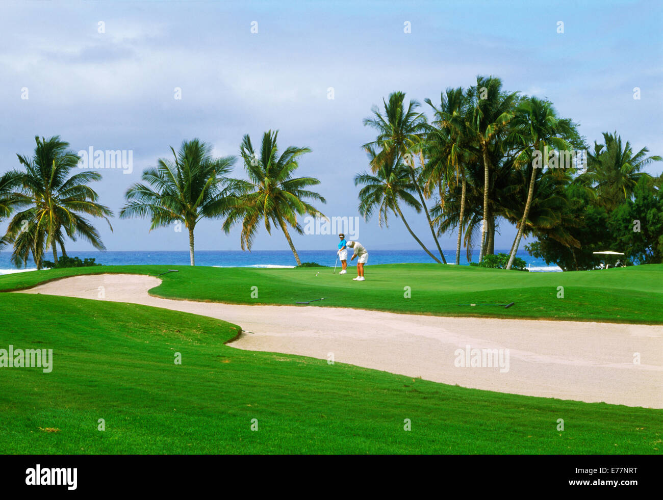 Mauna Lani Resort liegt am Meer ein Luxus Hawaii Golfresort mit zwei Meisterschaftsplätze, Nord und Süd an der Kohala Küste Stockfoto