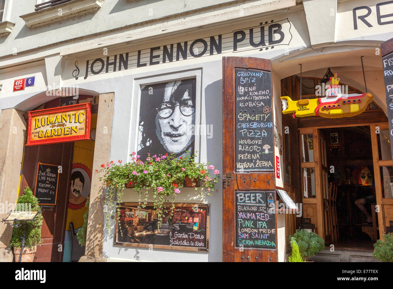 Prag Kampa Island John Lennon Pub Prager Stadtteil Mala Strana Tschechische Republik Stockfoto