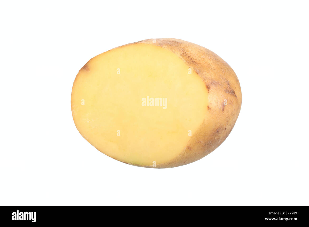 Kartoffel, Sorte 'Ackersegen', in zwei Hälften geschnitten Stockfoto