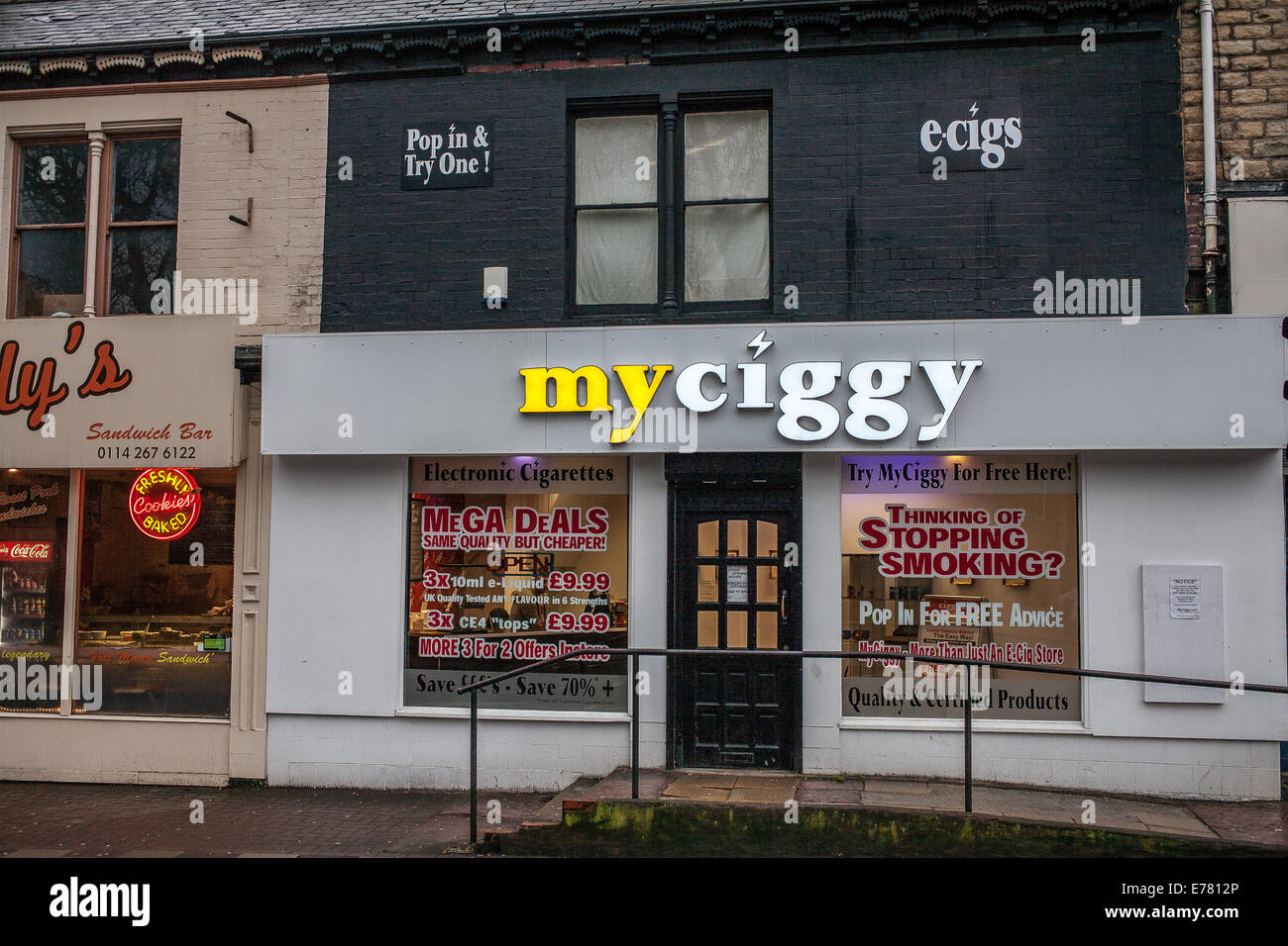 Mein Ciggy Shop in Sheffield, South Yorkshire England Großbritannien Stockfoto