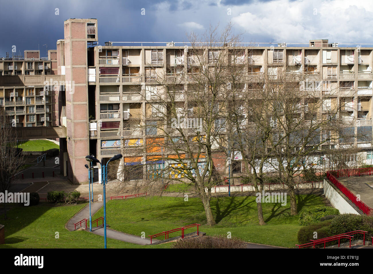 Park-Hill-Wohnungen in Sheffield, South Yorkshire Stockfoto