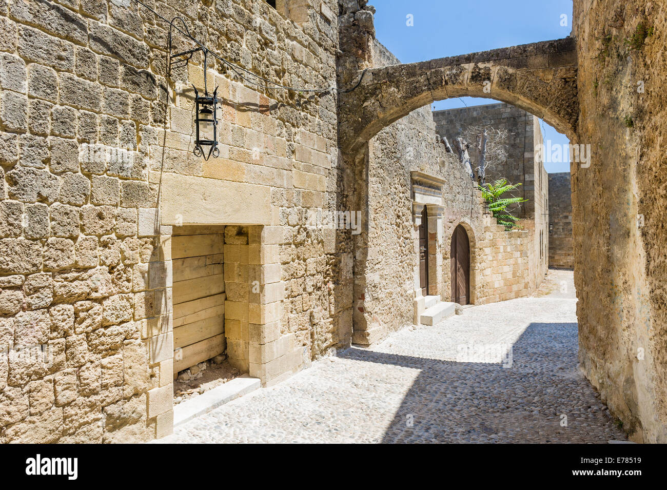 Engen Gassen der Altstadt von Rhodos Stockfoto