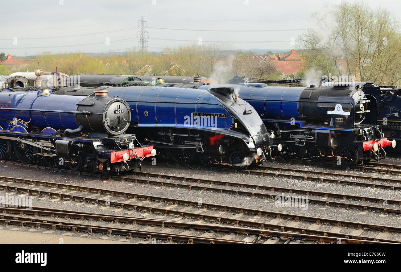 "Once in a Blue Moon" Veranstaltung im Didcot Railway Centre, Heimat des Great Western Society. Stockfoto