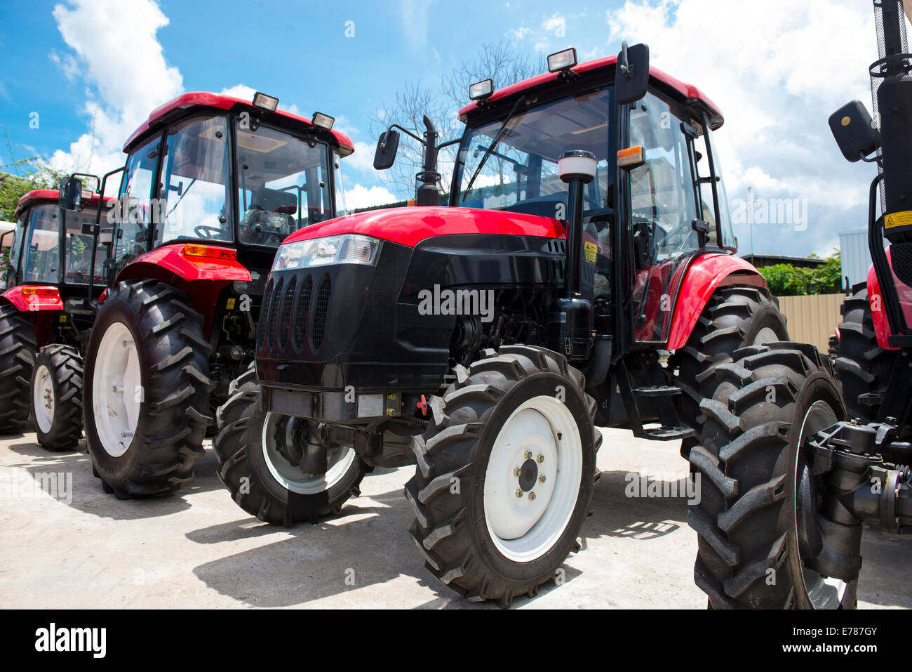 Neue rote Traktor Stockfoto