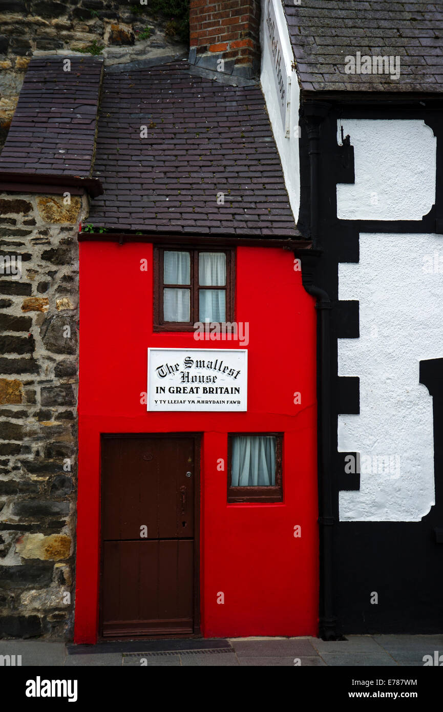Das kleinste Haus in Großbritannien, Conwy, Nordwales Stockfoto