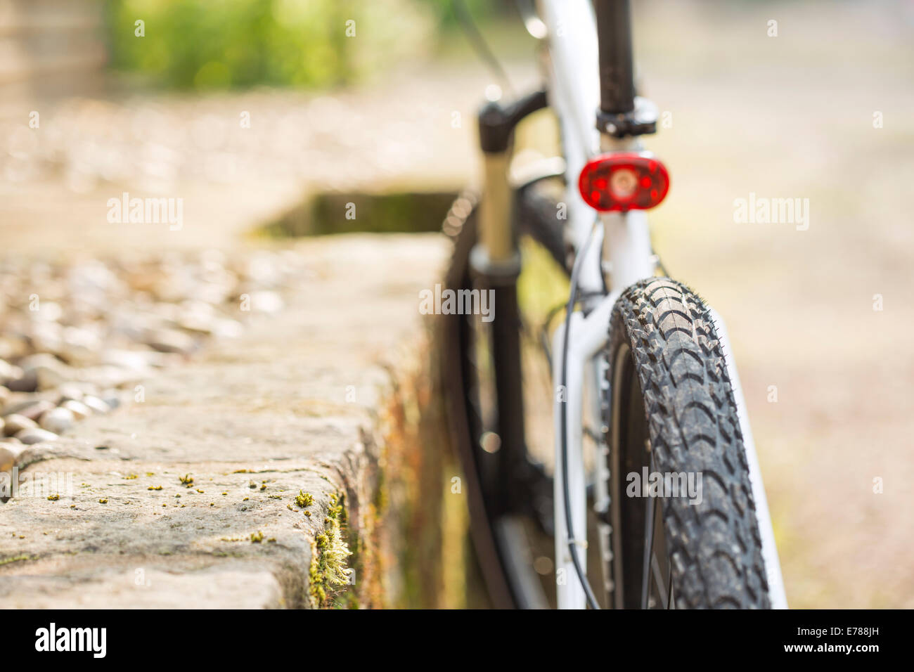 Touring Reifen auf der Rückseite eines Fahrrads. Stockfoto