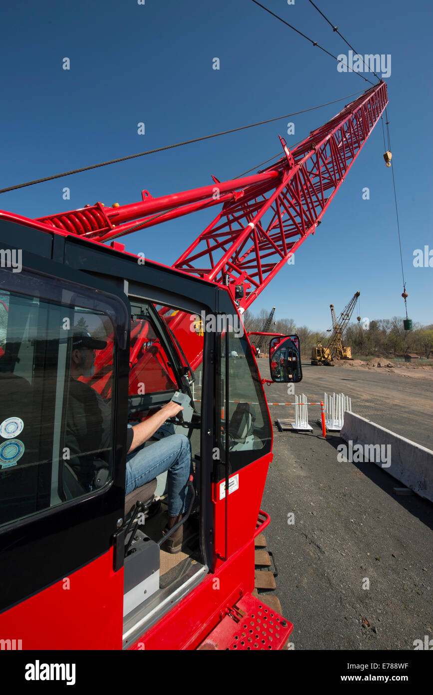 Kran-Ausbildung an der internationalen Union des Betreibers Ingenieure lokalen 478 in Meriden, Connecticut. Stockfoto