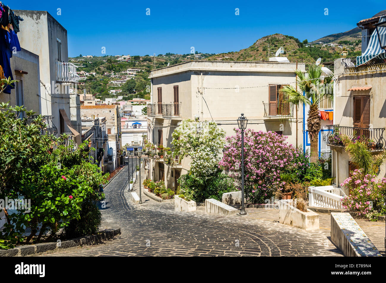 Lipari Stadt Altstadtgassen Stockfoto