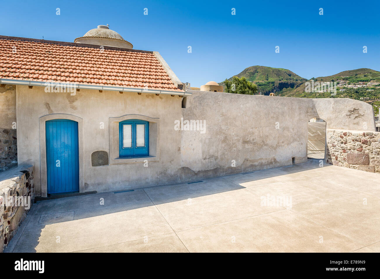 Lipari Stadt Altbauten Stockfoto