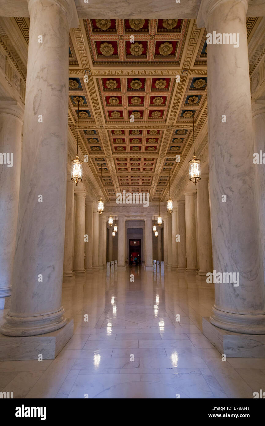 US Supreme Court Gebäude innene Spalten - Washington, DC USA Stockfoto