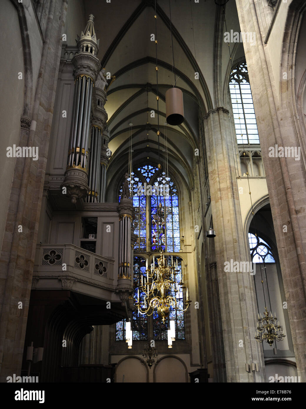Niederlande. Utrecht. St.-Martins Kathedrale. Im Mittelalter. Französische Gotik. Evangelische Kirche seit 1580. Im Inneren. Stockfoto