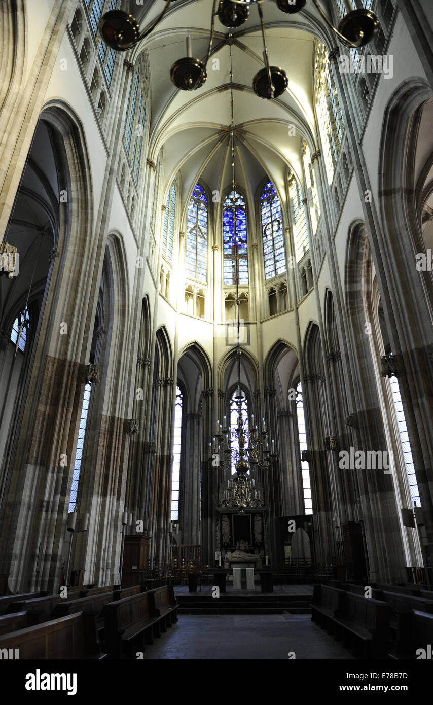 Niederlande. Utrecht. St.-Martins Kathedrale. Im Mittelalter. Französische Gotik. Evangelische Kirche seit 1580. Im Inneren. Stockfoto