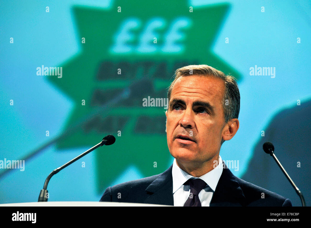 Liverpool, Vereinigtes Königreich. 9. September 2014.  Mark Carney Gouverneur der Bank von England an der TUC Konferenz BT Convention Centre Liverpool Kredit sprechen: Della Batchelor/Alamy Live-Nachrichten Stockfoto