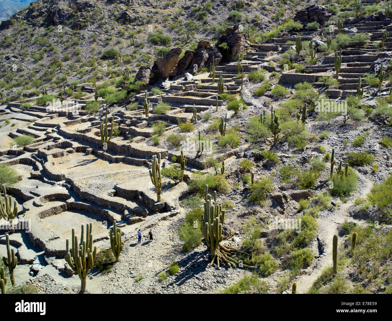 Die Ruinen von einer indischen Stadt Quilmes in Provinz Tucuman Stockfoto
