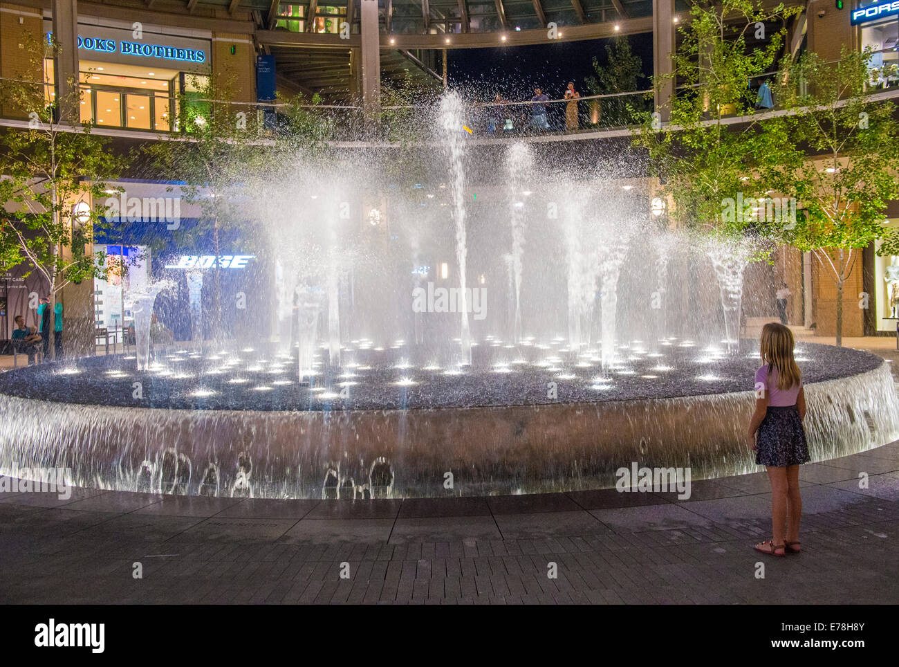 Brunnen in der Stadt Creek in Salt Lake City, Utah Stockfoto