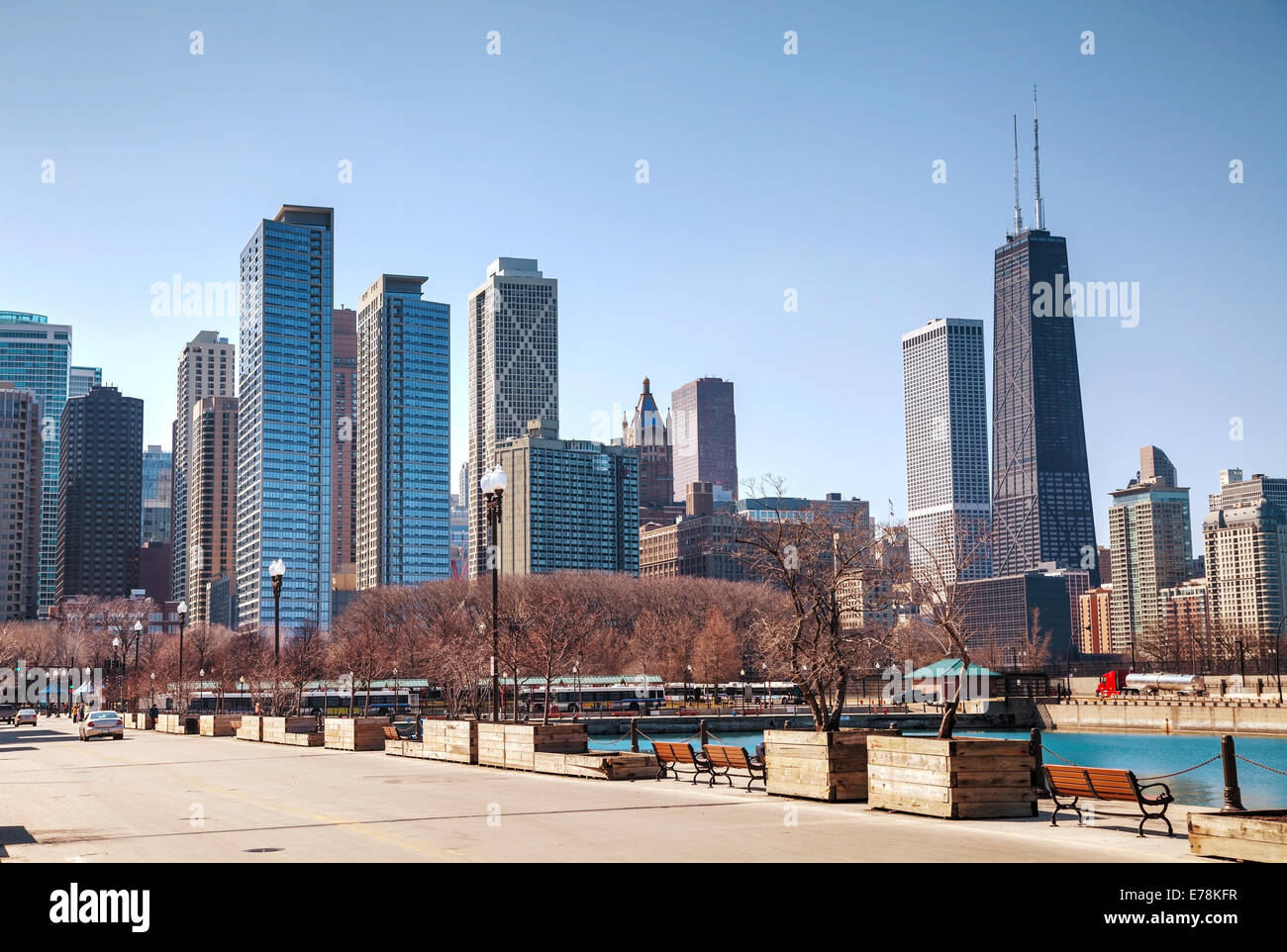 Chicago downtown Stadtbild am Morgen Stockfoto