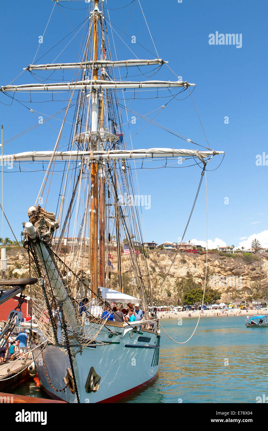 Die Brigantine angedockt Irving Johnson am 30. jährlichen Toshiba groß Schiffe-Festival in Dana Point Harbor Southern California Stockfoto