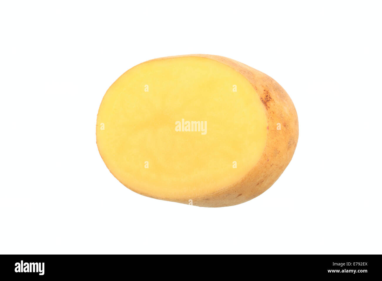 Kartoffel, Sorte Quarta, in zwei Hälften geschnitten Stockfoto