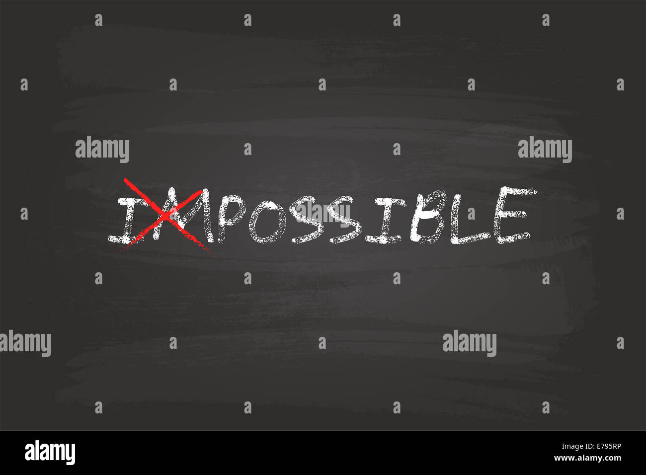 Alles ist möglich-Konzept auf Blackboard Stockfoto