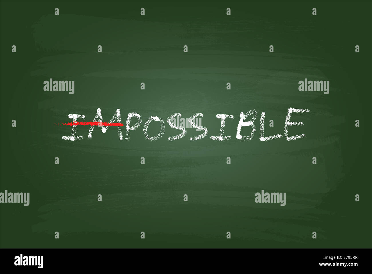 Alles ist möglich-Konzept auf Blackboard Stockfoto