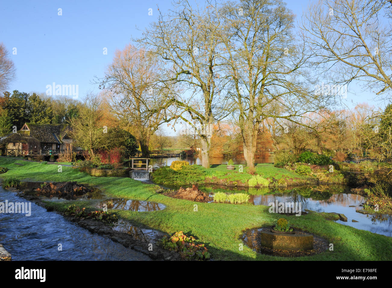 Ländliches Motiv in der beliebten Ferienanlage in Cotswolds Bibury, Gloucestershire, England, Großbritannien Stockfoto