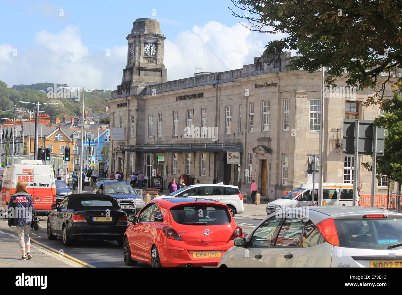 JD-Gasthaus 'yr Hen Orsaf' in Aberystwyth West Wales Stockfoto