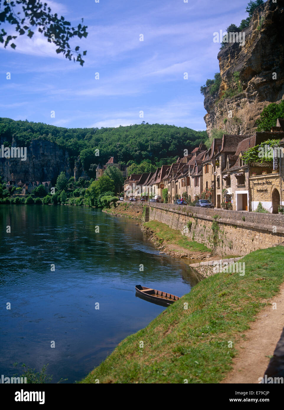 Fluss Dordogne La Roque-Gageac Perigord Frankreich Stockfoto