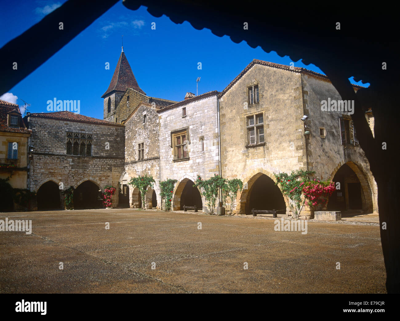 Monpazier Dordogne Perigord Frankreich Stockfoto