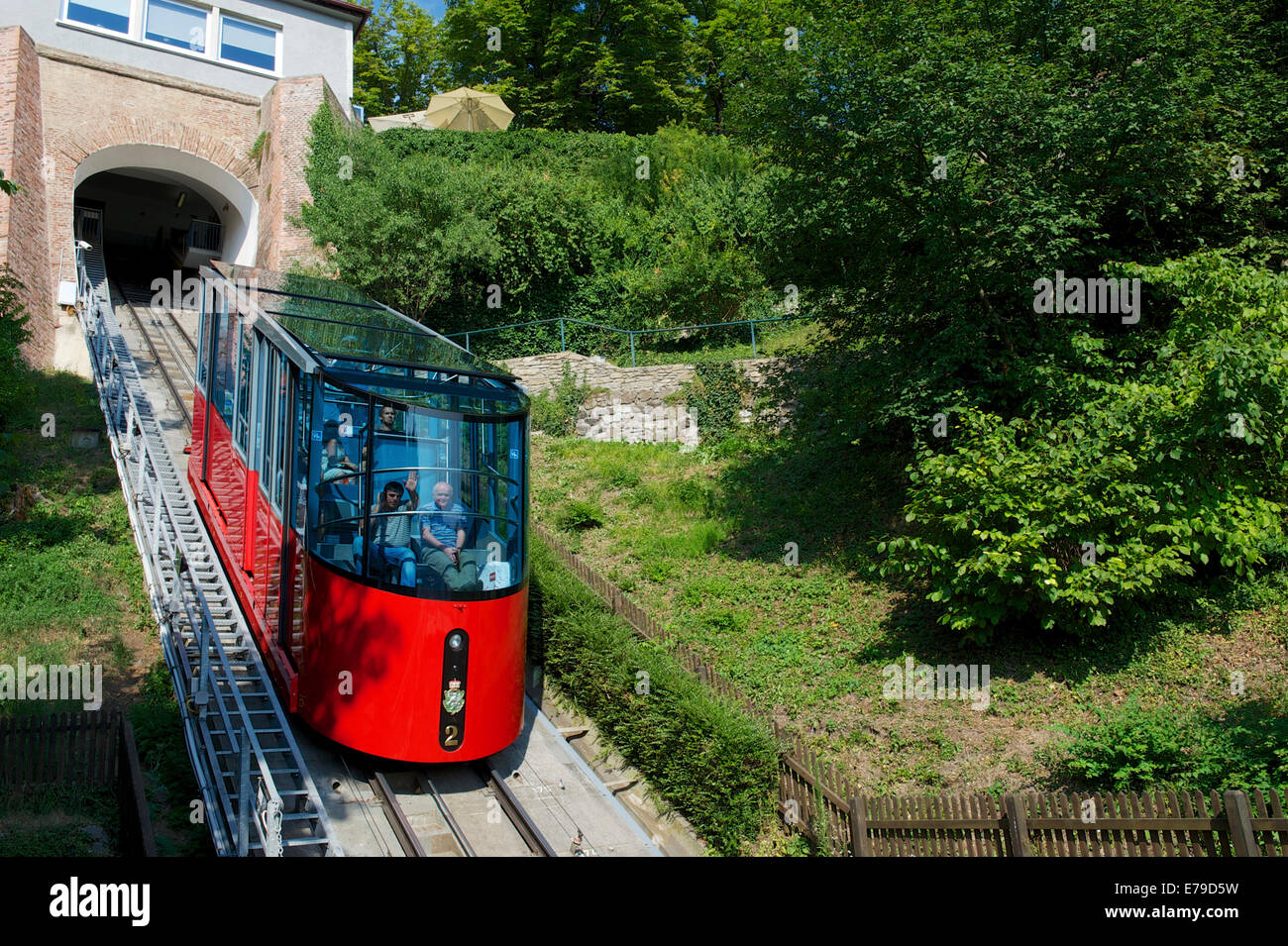 Standseilbahn zum Schlossberg oder Schlossberg, Graz, Steiermark, Österreich Stockfoto