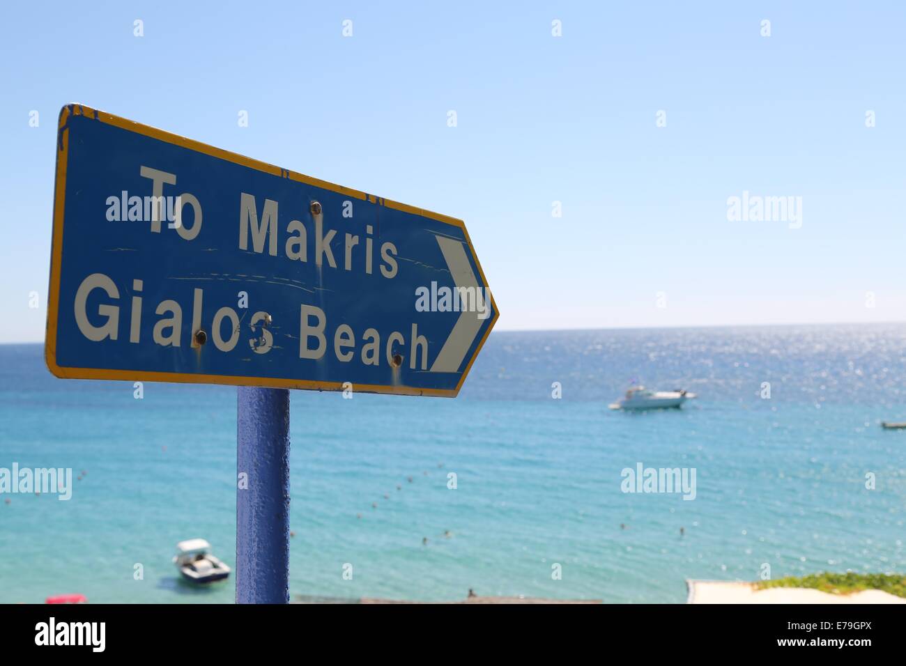 Makris Gialos Beach in der Nähe von Lassi, Argostoli Zeichen. Insel Kefalonia, Griechenland Stockfoto